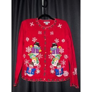 Ugly Christmas Sweater Xmas Cardigan Size Small Vintage